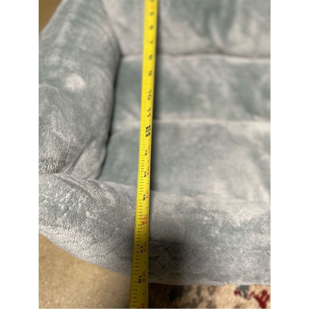 AVA Plush Rectangular Pet Bed in Light Sage Mint Green (18”x 21”) Soft Comfy Bed - Picture 10 of 14